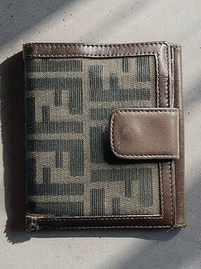 80’s FENDI double snap bifold with leather interior and trim - vintage luxury